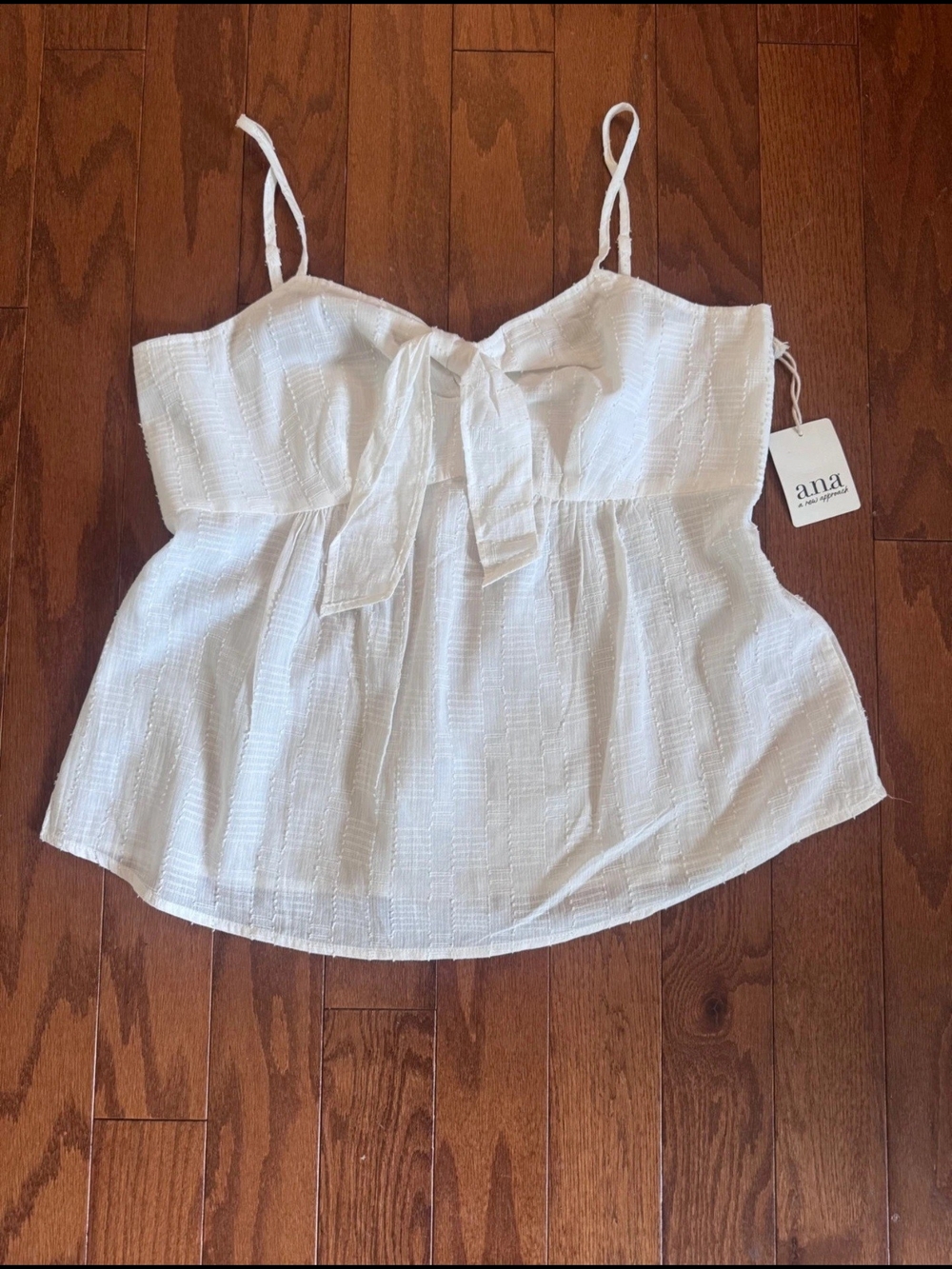 a.n.a White Tie-Front Spaghetti Strap Peplum Cami Top